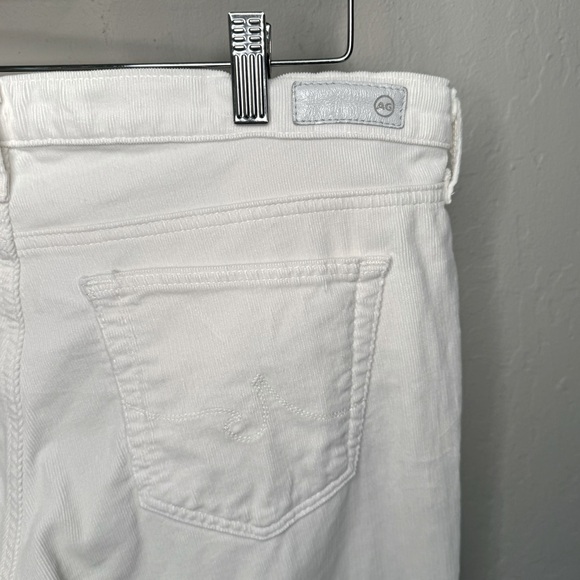 AG The Stevie Slim Straight Ankle Jeans Corduroy Cords Creme Ivory Stretch Sz 32 - Picture 12 of 16